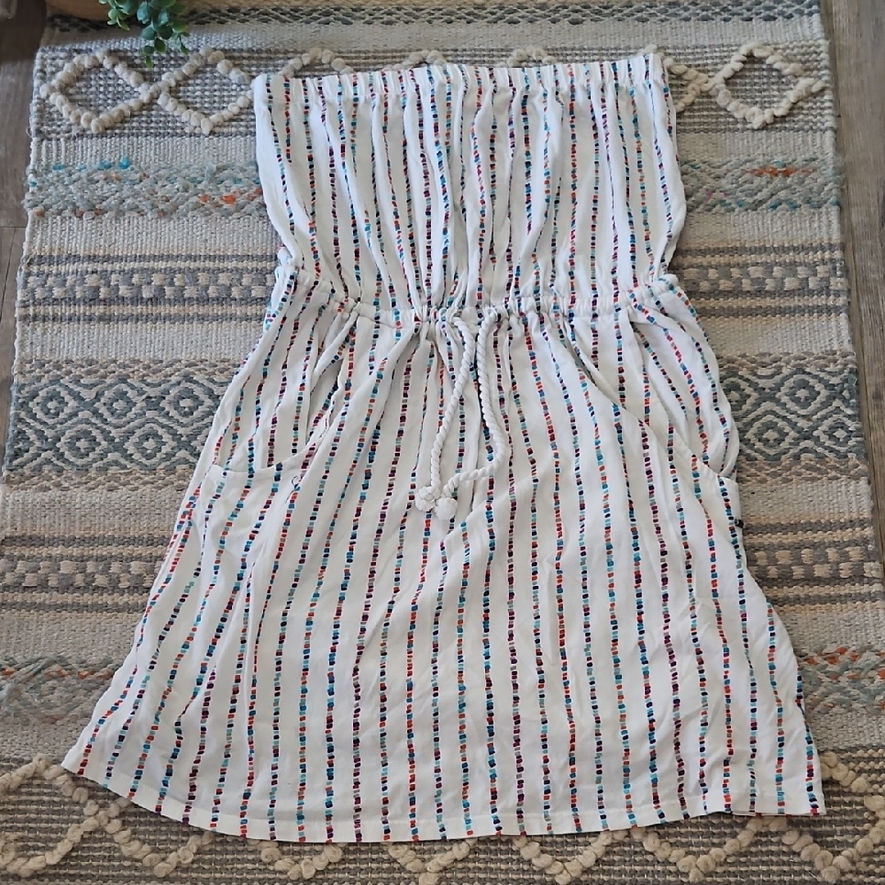 Roxy Multicolor Striped Strapless Dress
